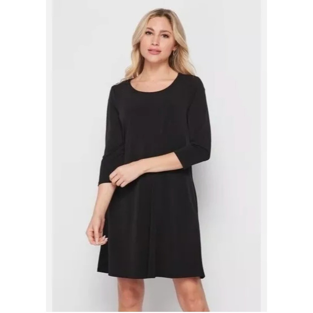 Michael Kors Little Black Dress Size Large‎ LBD Stretch Sheath Knee Length